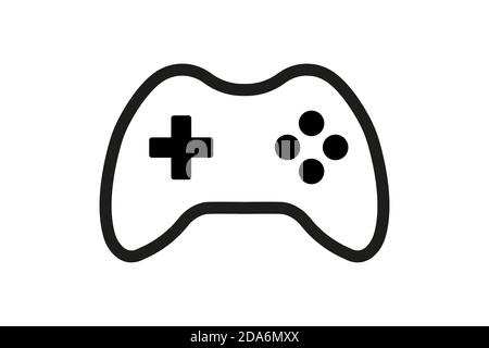 Symbole de jeu minimal - Jeux modernes en streaming - contrôleur sans fil Icône Illustration de Vecteur