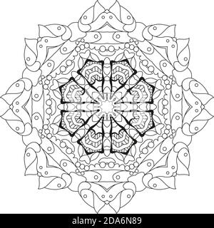 Les Mandalas sont mignonnes et colorées. Décorations rondes décoratives inhabituelles pour la coloration. Illustration de Vecteur