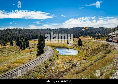 Chemin de fer à voie étroite Cumbres et Toltec Banque D'Images