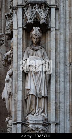 Sculpture 'Prudentia' à l'ancienne mairie de Bruxelles Banque D'Images