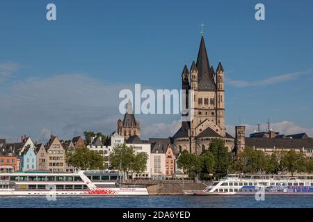 Géographie / Voyage, Allemagne, Rhénanie-du-Nord-Westphalie, Cologne, église Grand Saint-Martin au Rhin, Additional-Rights-Clearance-Info-not-available Banque D'Images