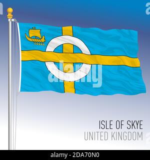 Drapeau officiel de l'île de Skye, Écosse, Royaume-Uni, illustration vectorielle Illustration de Vecteur