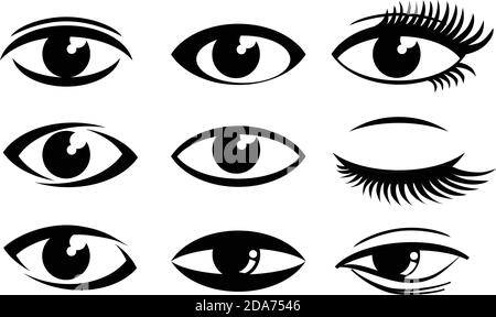 Les icônes yeux définissent le vecteur - vecteur d'illustration Illustration de Vecteur