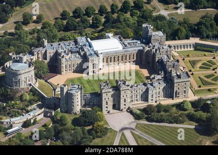 Vue aérienne du château de Windsor Banque D'Images