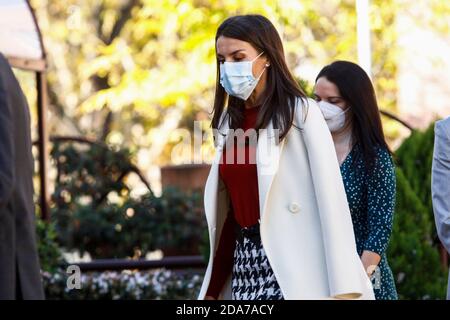 MADRID, ESPAGNE- novembre 10: **NON ESPAGNE** la reine Letizia d'Espagne assiste à une réunion de travail au siège du Conseil royal de l'invalidité le 10 novembre 2020 à Madrid, Espagne. Crédit : Jimmy Olsen/MediaPunch Banque D'Images