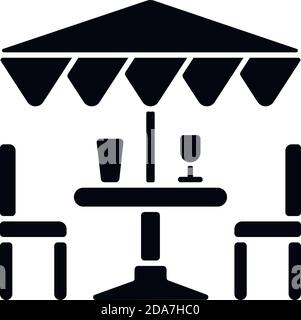 Mobilier de jardin et accessoires de style glyphe noir Illustration de Vecteur