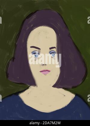 femme portrait dessin dessin peinture Banque D'Images