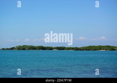 Plages de sable blanc propre, belles plages de mers ouvertes et mangroves Banque D'Images