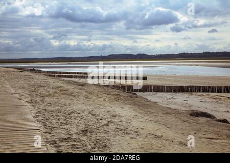 Le Crotoy à Baie de somme, Picardie, France, Europe. Plage. Photo D.V. Banque D'Images