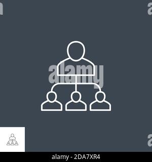 L'icône de la ligne du vecteur connexe de subordination Illustration de Vecteur