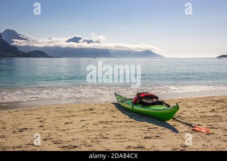plage sur les îles Lofoten en Norvège Banque D'Images