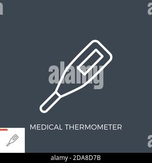 Icône du thermomètre médical vectoriel Illustration de Vecteur