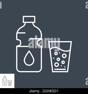 Icône de ligne fine vectorielle liée à l'eau. Illustration de Vecteur