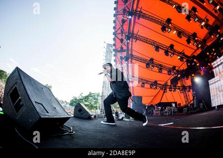 Roskilde, Danemark. 1er juillet 2017. Le rappeur américain et parolier Ice Cube joue un concert pendant le festival de musique danois Roskilde Festival 2017. (Crédit photo: Gonzales photo - Lasse Lagoni). Banque D'Images