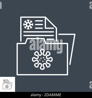 Icône de ligne mince de vecteur lié aux informations sur les virus. Illustration de Vecteur
