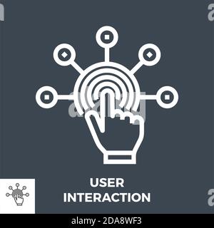 Icône de ligne d'interaction utilisateur Illustration de Vecteur
