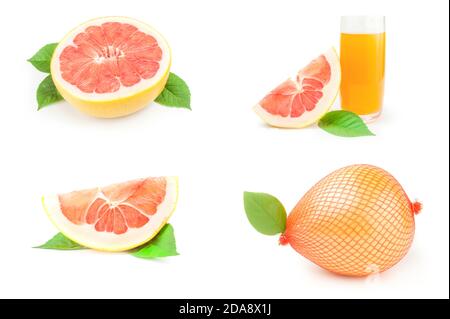 Groupe de pomelo sur blanc Banque D'Images
