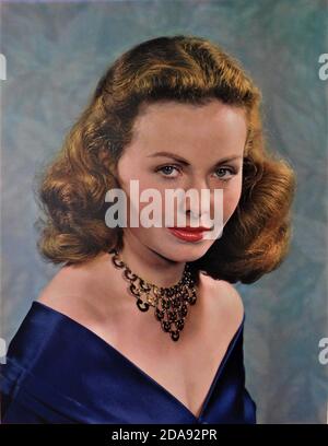 JEANNE CRAIN actrice américaine 1949 Portrait dans le CABRO TRICOLORE Procédé produit par HARRY WARNECKE STUDIO Banque D'Images