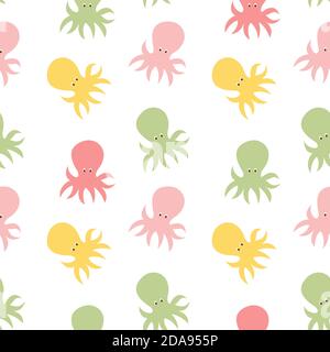 Petit joli poulpe sans coutures à l'arrière-plan. Illustration Banque D'Images