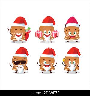 Émoticônes du Père Noël avec personnage de dessin animé de cookies de boule de neige Illustration de Vecteur