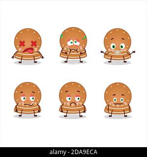 Boule de neige cookies personnage de dessin animé avec expression de nope Illustration de Vecteur