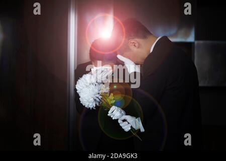 Deuil endeuillé deuil lors des funérailles Banque D'Images