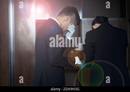 Deuil endeuillé deuil lors des funérailles Banque D'Images