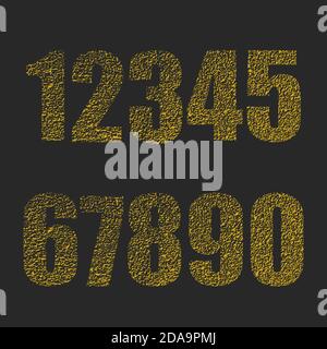 Icônes de logo définies. Silhouette des symboles de nombres. Lettre de style de ligne, chiffres modernes. Illustration de Vecteur