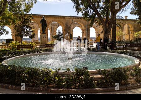 Parc public, Valletta, Malte Banque D'Images