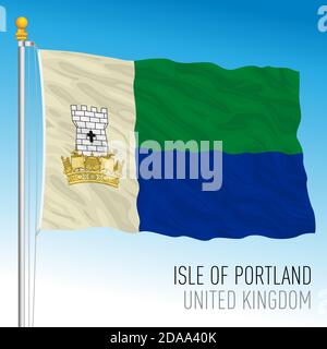 Drapeau officiel de l'île de Portland, Royaume-Uni, illustration vectorielle Illustration de Vecteur