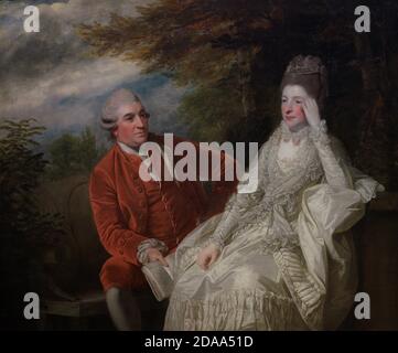 David Garrick (1717-1779). Acteur anglais, dramaturge et directeur de théâtre. EVA Maria Veigel (1724-1822). Danseuse et actrice anglaise d'origine italienne. David Garrick et sa femme Eva Maria Garrick. Portrait de Sir Joshua Reynolds (1723-1792). Huile sur toile (140,3 x 169,9 cm), 1772-1773. Galerie nationale de portraits. Londres, Angleterre, Royaume-Uni. Banque D'Images