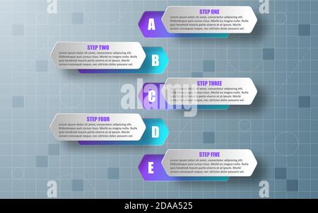 Bannières modernes d'options infographiques. L'illustration vectorielle peut être utilisée pour la mise en page du flux de travail, les diagrammes, les options de nombre, la conception Web, eps 10 Illustration de Vecteur