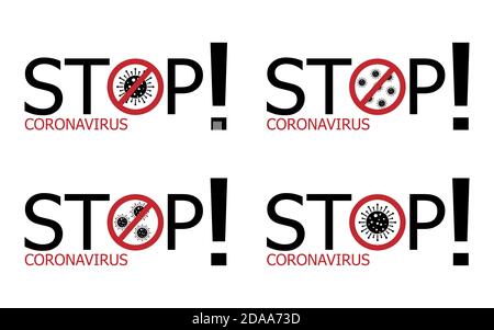 Coronavirus Covid-19 . Symbole de la lutte contre le coronovirus. Arrêter le signe de virus. Illustration du vecteur plat de l'emblème d'infection à coronovirus. Illustration de Vecteur