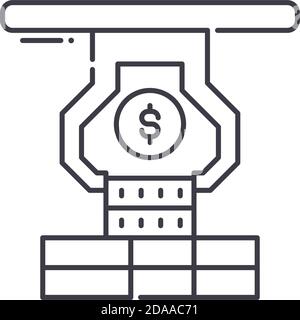 Icône de gestion des ressources, illustration linéaire isolée, vecteur ligne mince, panneau de conception Web, symbole de concept de contour avec contour modifiable sur blanc Illustration de Vecteur