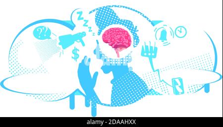 Illustration du vecteur de concept plat du problème de procrastination Illustration de Vecteur