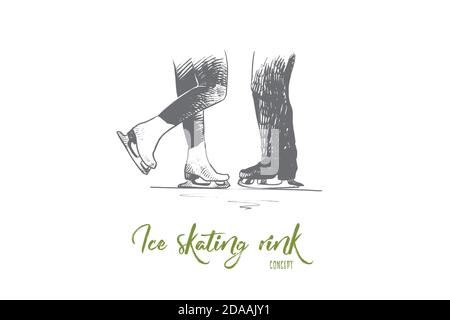 Concept de patinoire. Vecteur isolé tracé à la main. Illustration de Vecteur