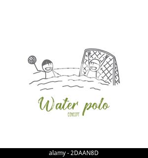 Concept water-polo. Vecteur isolé tracé à la main Illustration de Vecteur