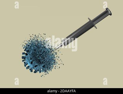 Die Mainzer Firma Biontech Hat einen potenten Impfstoff gegen das coronavirus gefunden - Symbolbild: CGI-Visualizierung: Impfung, coronavirus Covid 19 Banque D'Images