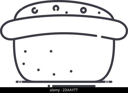 Icône en forme de tarte Apple, illustration isolée linéaire, vecteur de ligne mince, signe de conception Web, symbole de concept de contour avec contour modifiable sur fond blanc. Illustration de Vecteur