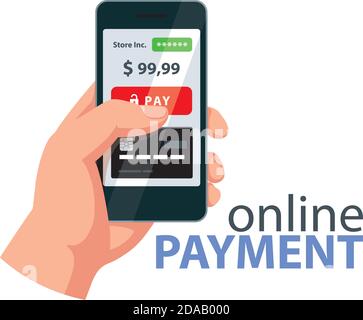 Paiement par smartphone : technologie sans fil, paiement en ligne Illustration de Vecteur