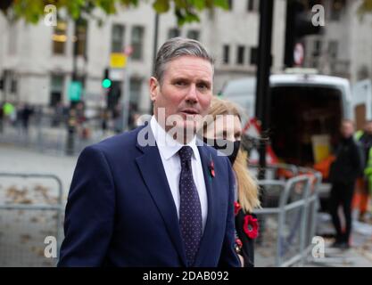 Londres, Royaume-Uni. 11 novembre 2020. Sir Keir Starmer, chef du Parti travailliste, arrive au Parlement après avoir assisté au service du jour du souvenir à l'abbaye de Westminster. Crédit : Mark Thomas/Alay Live News Banque D'Images