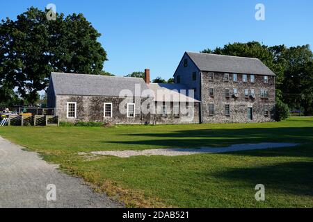 PORTSMOUTH, NH –6 AOÛT 2020- vue sur le musée Strawbery Banke, un musée d'histoire en plein air situé dans le quartier historique du sud de Portsmouth, ne Banque D'Images