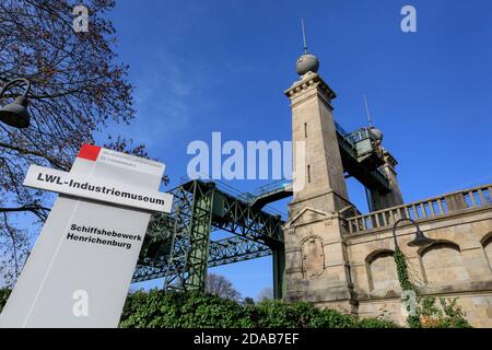 Hérichenburg, site du patrimoine industriel par le canal EMS de Dortmund, Rhénanie-du-Nord-Westphalie, Allemagne Banque D'Images