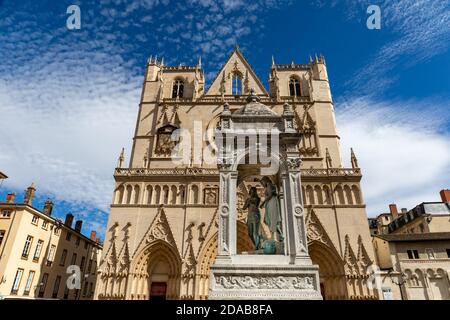 Cathédrale Saint-Jean-Baptiste, Lyon, Rhône, France Banque D'Images