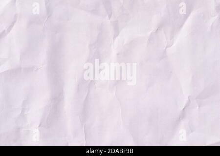 Vue de dessus papier blanc vide froissé. Fond et texture de papier froissé. Banque D'Images