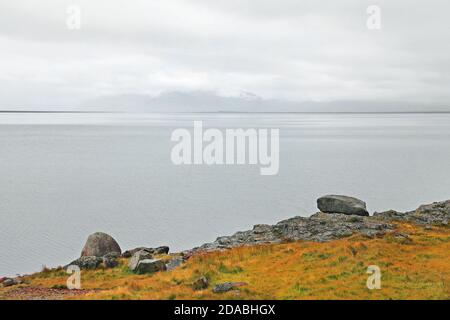 Paysage des fjords de l'est en Islande, en Europe Banque D'Images