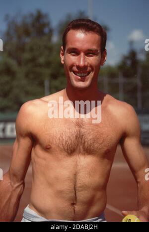 Joueur de tennis hongrois Sandor Noszaly, 1995 Banque D'Images