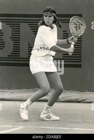 Joueur de tennis espagnol et entraîneur Conchita Martinez, années 1980 Banque D'Images