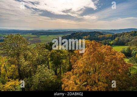 Fantastique randonnée d'automne le long de l'Aachtobel jusqu'à l'observation Hohenbodman tour près du lac de Constance Banque D'Images