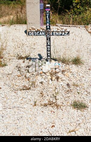 Alto de la Pedraja, où il y a une tombe de masse qui a été trouvée en 2011 avec un grand nombre d'os reste abattu dans la guerre civile espagnole. Villafranca Banque D'Images